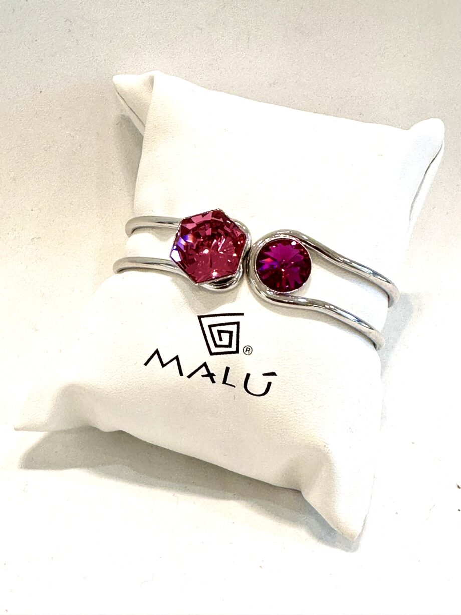 Bracciale swarovski rosa in ottone placcato argento Malu'