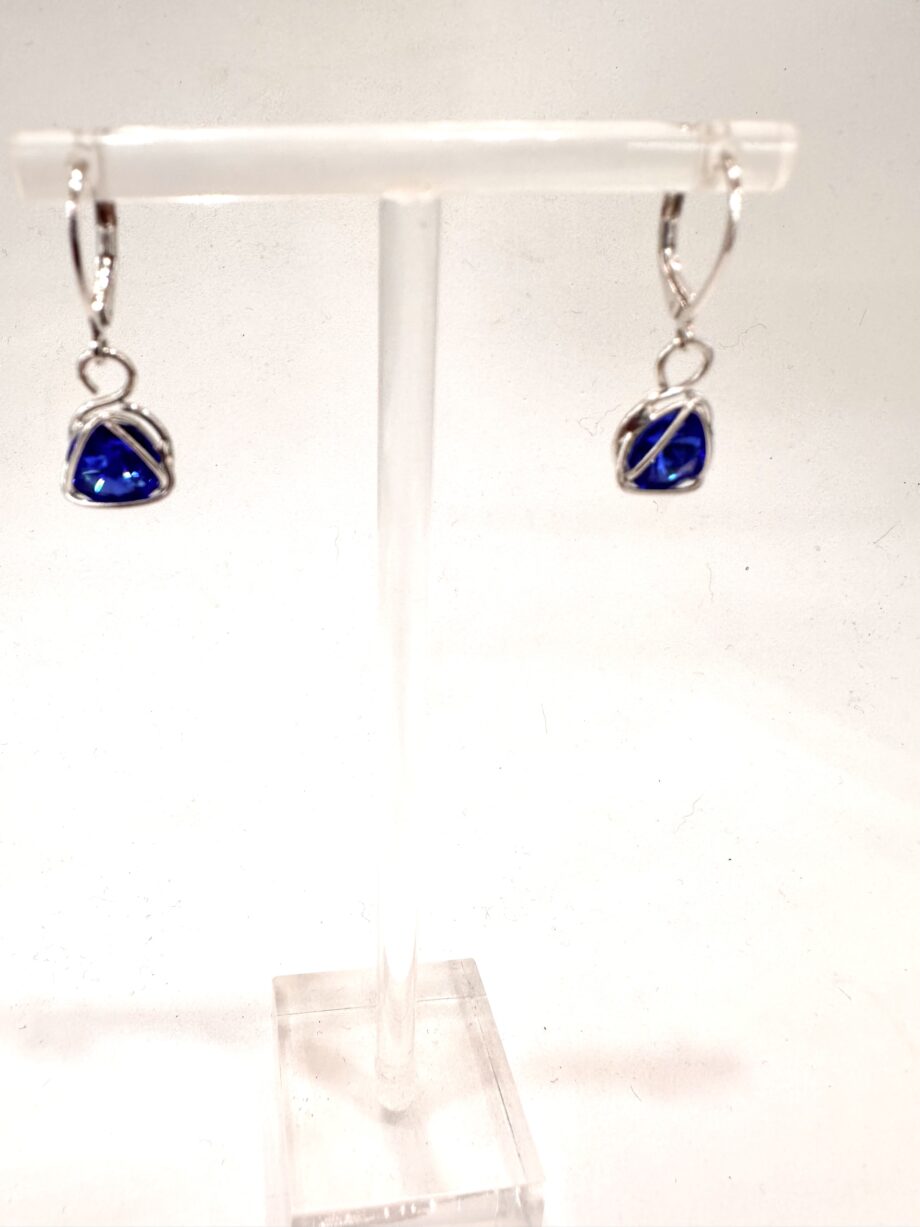 Orecchini swarovski azzurri in ottone placcato argento Malu'