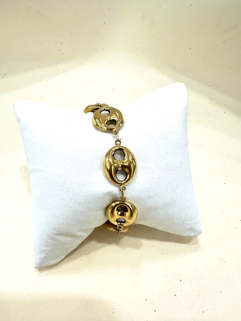 Bracciale maglia marinara in acciaio inox placcato oro